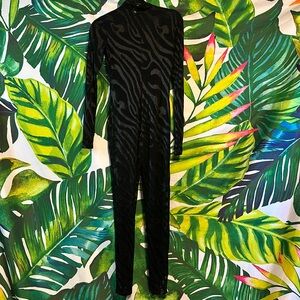 Black Mesh Jumpsuit